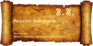 Meszko Makabeus névjegykártya